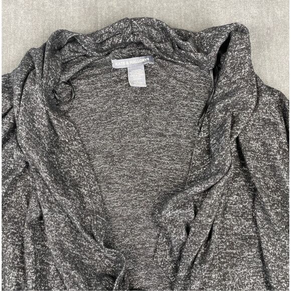 Womens Cardigan L Gray Lightweight Open Long Sleeve Elbow Cutout Everyday Casual - Picture 3 of 9